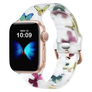 Colorful Butterfly Design Silicone Smart Watch Strap NIP Apple